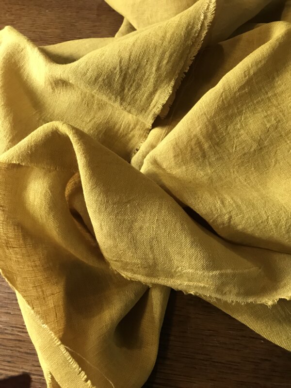 Voile de lin 90g/m2 - 150 x 145 cm - Jaune bouleau